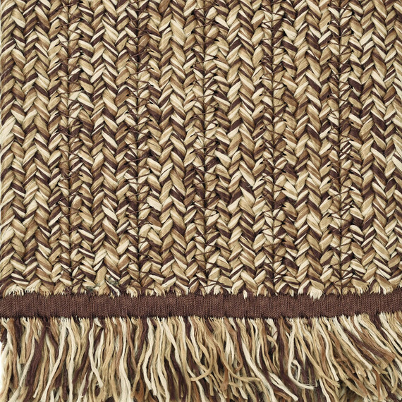 Outdoor Teppich Umbria 250x350 cm, aus UV- und witterungsbeständigen Outdoorfasern mit Fransen, Farbe: jute