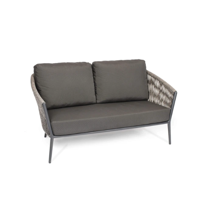 Cosmo Lounge Sofa von Fischer Möbel – elegantes Outdoor Sofa mit geflochtenen Seitenelementen und komfortabler Polsterung für Garten und Terrasse