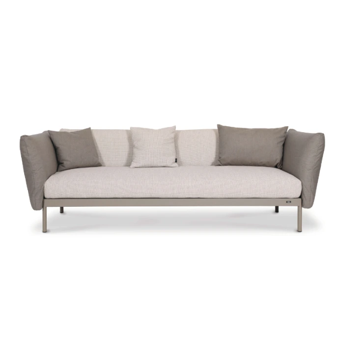 Kairos Lounge Sofa von Fischer Möbel mit Polsterarmlehnen – komfortables Outdoor Sofa für Garten und Terrasse mit klarer, moderner Formensprache