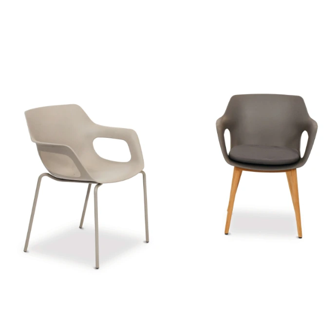 Tempus Dining Sessel von Fischer Möbel – moderner Outdoor Sessel mit ergonomischer Sitzschale und wahlweise Metall- oder Holzgestell für stilvolle Essbereiche im Freien