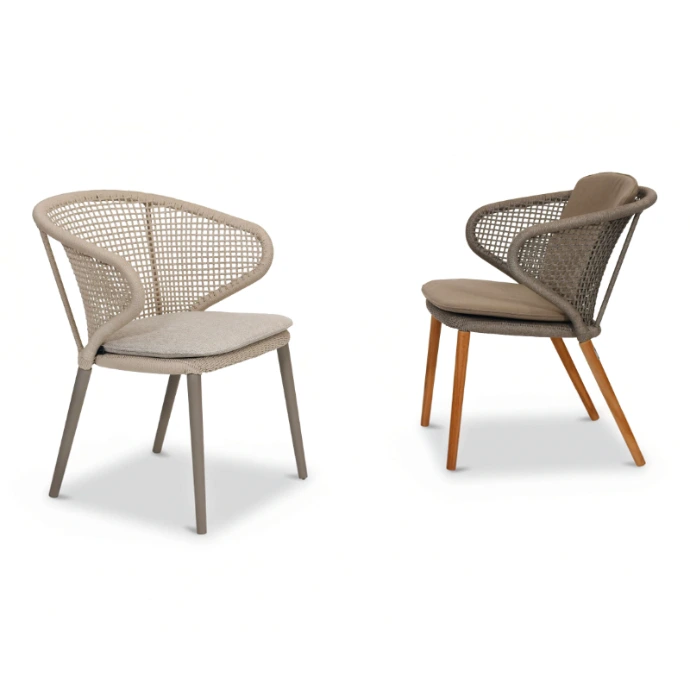 Faro Dining Sessel von Fischer Möbel – eleganter Outdoor Sessel mit luftiger Geflechtstruktur, filigranem Gestell und komfortabler Sitzpolsterung für stilvolle Essbereiche